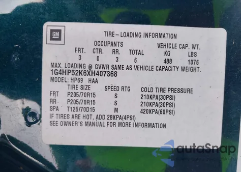 1999 Buick Lasabre из США, поврежденный, VIN 1G4HP52KXH407368